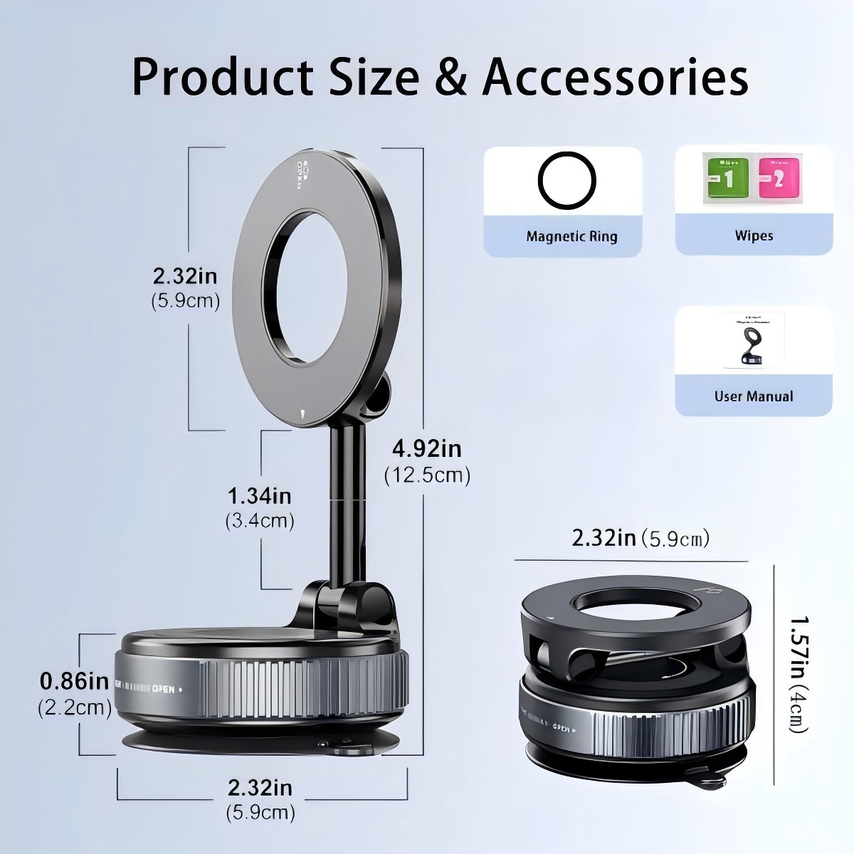 GUCCQUEEN X68 Magnetic Vacuum Phone Mount